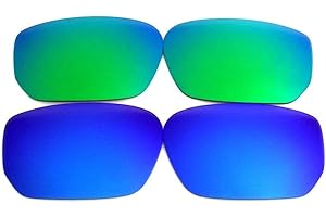 GALAXYLENSE Galaxy Replacement Lenses For Oakley Style Switch Polarized Blue&Green 2 Pair.
