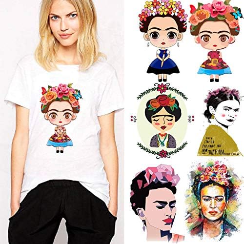 Argonv Kahlo Patch for Clothing Sticker Transfer Iron On Patch DIY T-Shirt (B)
