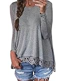 ZANZEA Women Casual Crochet Lace Patchwork Irregular Solid Color T-Shirts Tops Blouse