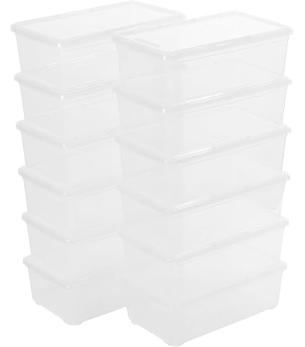 Storage Bins With Lids Knifefish 34 L Clear Plastic Storage Bins Box ...