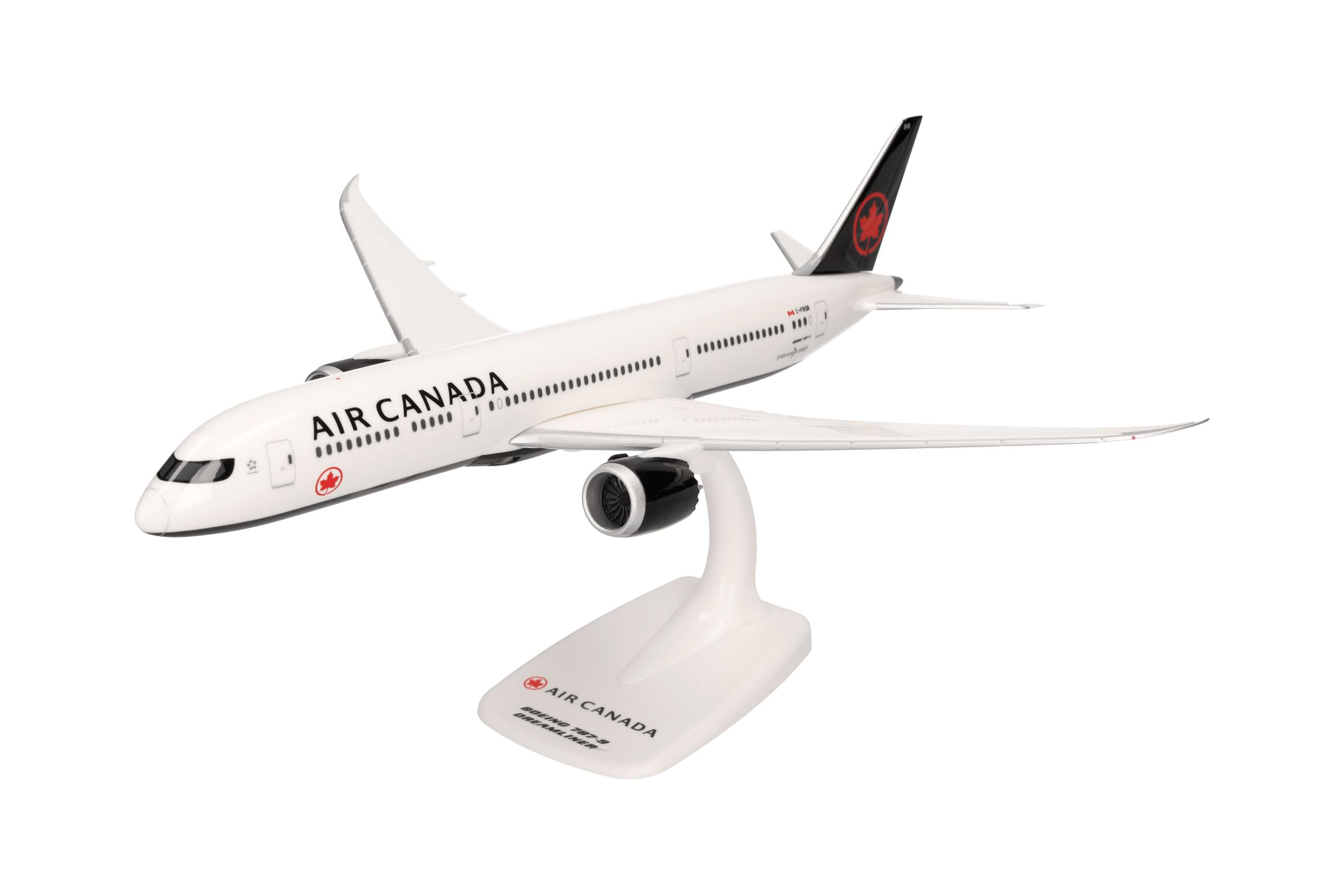 herpa Snap-Fit airplane model Air Canada's Boeing 787-9 Dreamliner on scale of 1:200, plastic miniature with pedastal, model building, collectors edition
