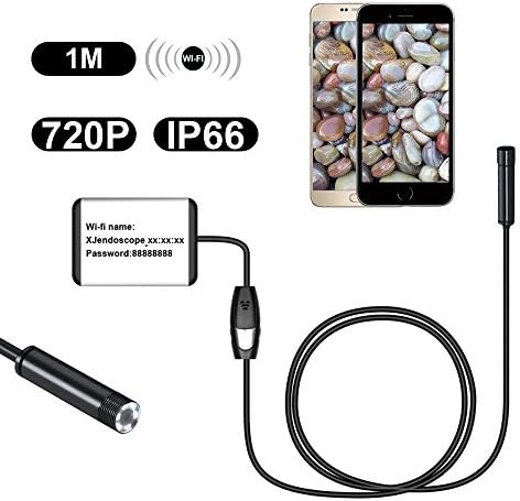 Sentexin HD 720P Waterproof Smart WIFI Inspection Endoscope Handheld Inspection Snake Camera Borescope Video Inspection Camera for IOS/Android 9mm 2.0 Mega Pixels (1M)