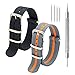 KDM NATO Strap Pack of 2-18mm 20mm 22mm Premium Ballistic Nylon Watch Bands with Stainless Steel Buckle
