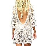 White Beach Cover Up Lace Bikini Cover Up Bathing Suit Cover White Crochet Dress