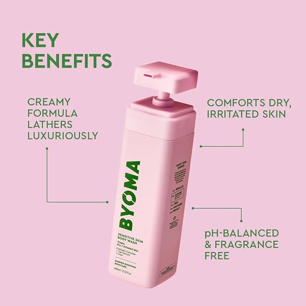 BYOMA SENSITIVE BODY WASH – FOR DELICATE, IRRITATED SKIN – CREAMY, FRAGRANCE-FREE CLEANSER WITH COLLOIDAL OAT & UREA – SOOTHES & RELIEVES ITCHING – SKIN BARRIER SUPPORT – 16.9 FL OZ