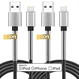 Apple MFi Certified (2pack) iPhone Charger 10ft,CABEPOW 10 Foot Long Lightning Charger Cable, High-Speed iPhone Cord with Premium Metal Connector for iPhone 11/11Pro/11Max/ X/XS/XR/XS Max/8/7/6/5S/SE
