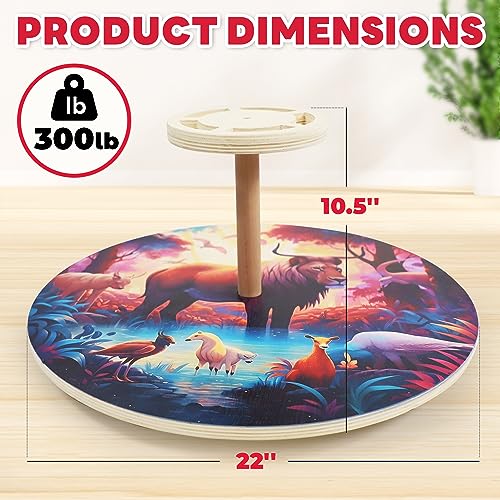 Wooden Spinner Seat 22 Inch Large Sit and Spin Toys for Toddlers 13