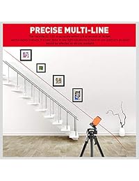 HORUSDY   Nivel láser de autonivelación horizontal y vertical, rango de medición láser de línea de 5.0 ft, rotación de 360 grados con base magnética flexible y clip de montaje, batería incluida