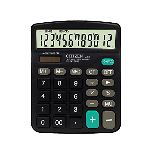 Calculator,12-Digits Solar Battery Dual Two Way Power Large Display Handheld Standard Office Desktop Calculators …