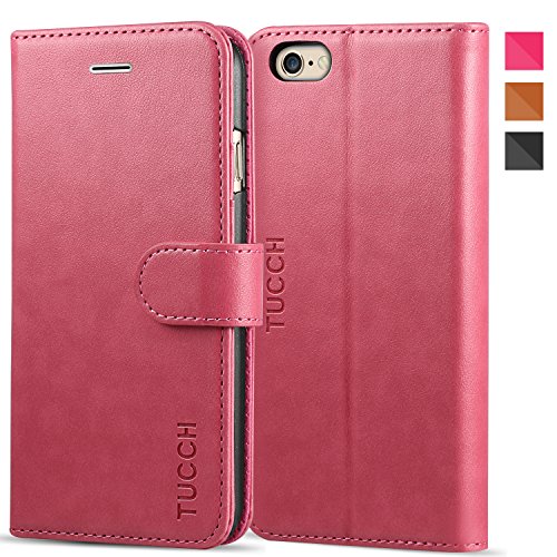 UPC 713194212097, TUCCH iPhone 6s Case, Leather Case for iPhone 6s / iPhone 6 (4.7 inch), Classic Slim Wallet Cases Folio Book Covers with Kickstand Holder, Credit Card Slots, Cash Pocket, Magnet Closure, Hot Pink