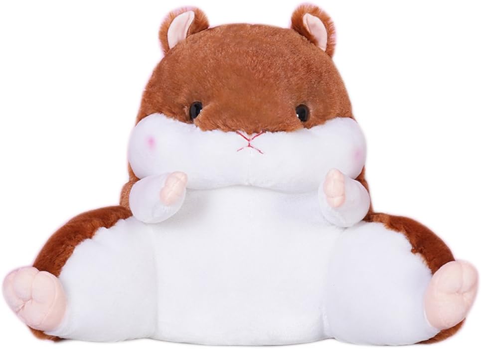 WAIT FLY Lovely Cartoon Hamster Shaped Plush Lumbar Pillows Waist Rest Cushion Bedrest Reading Pillows Chair Back Cushion for Bedroom Office Car: Home & Kitchen