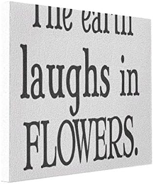 Amazon Com Wall Art Vintage Emerson The Earth Laughs In Flowers Quote 10x8 Canvas Print Posters Prints