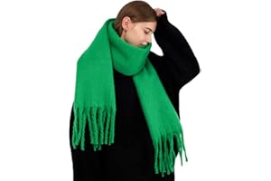 OUNIYA Big Chunky Plaid Scarf Colorful Checked Oversized Thick Scarves Soft Large Cashmere Wool Winter Warm Blanket Women