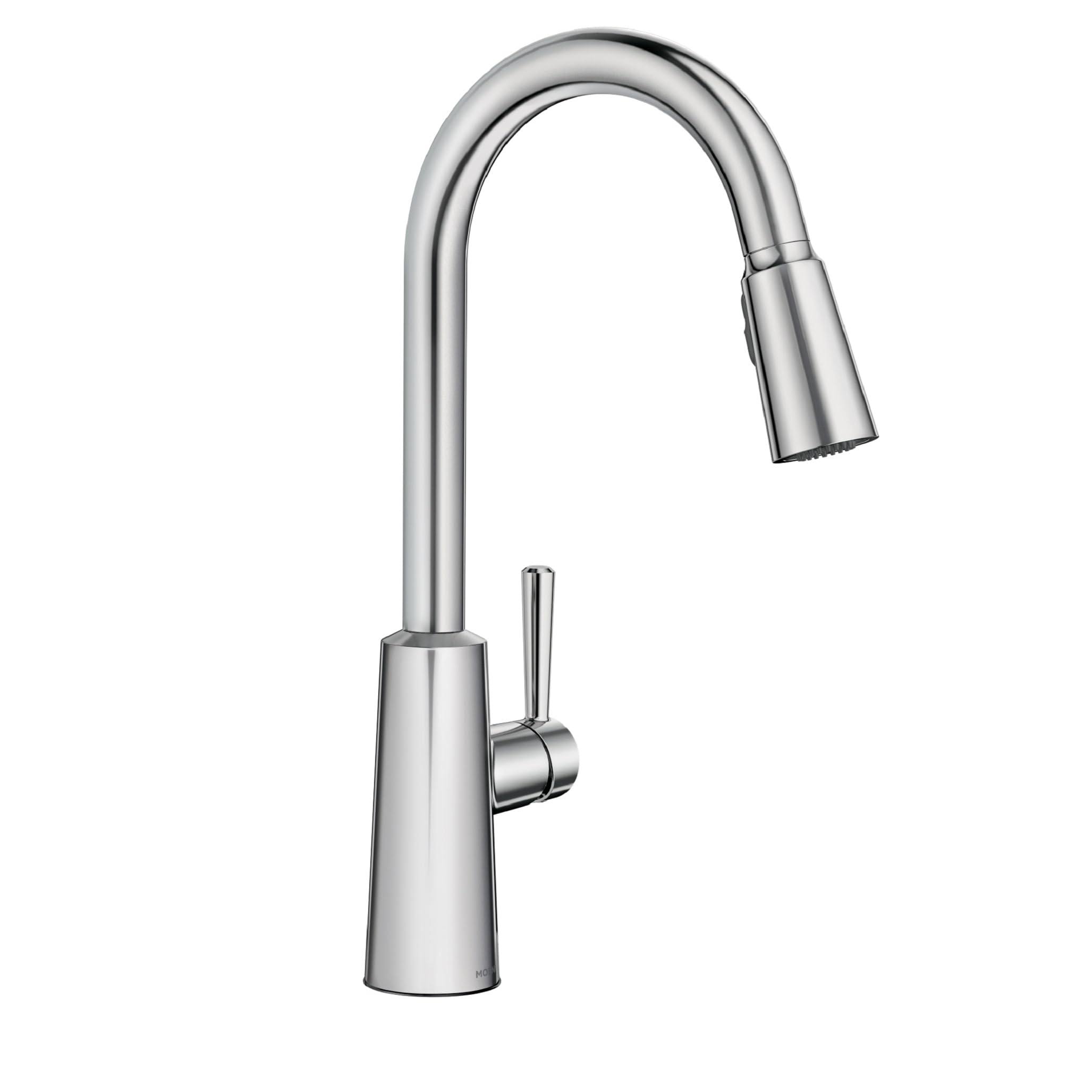 Photo 1 of Moen Riley Chrome One-Handle Pulldown Kitchen Faucet Featuring Power Boost for a Faster Clean and Reflex Docking System for the Spray Head, Modern Kitchen Sink Faucet, 7402C