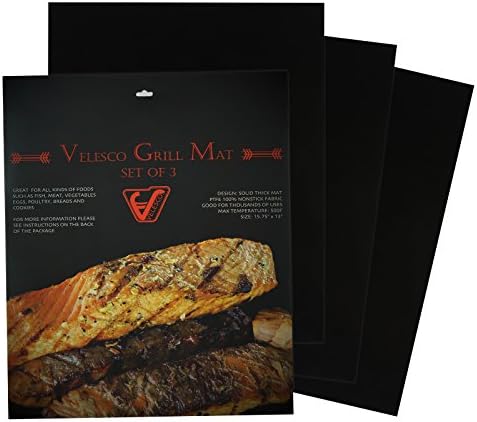 BBQ Grill Mat - Set Of 3 Heavy Duty Non-Stick BBQ Grill &amp; Baking Mats - 15.75 x 13 Inch - FDA-Approved, PFOA Free Reusable Grill Accessories - Use on Gas, Charcoal, Electric Barbecue