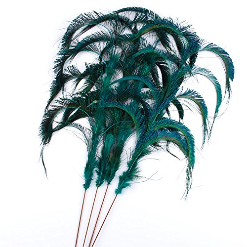 Decorative Artificial Peacock Feather Sprays | 4 Stems | for Indoor Decor