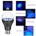 Lixada 7W 25 LED 365nm UV Light Bulb AC100V-240V A19 Ultraviolet Blacklight with E27 Lamp Base for Sterilization Attracting Insects Monetary Validation Identify Fluorescent Dyes