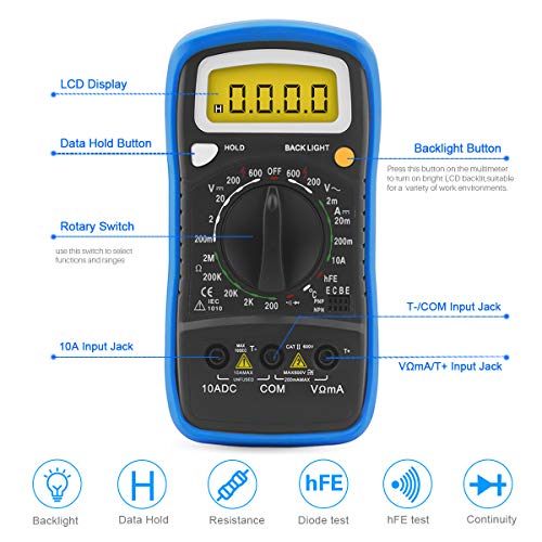 INFURIDER Digital Multimeter YF838L Handheld Electronic Voltmeter for