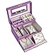 SONGMICS Jewelry Box, Girls Jewelry Organizer, Lockable Mirrored Storage Case, Gift Idea, Purple UJBC114P