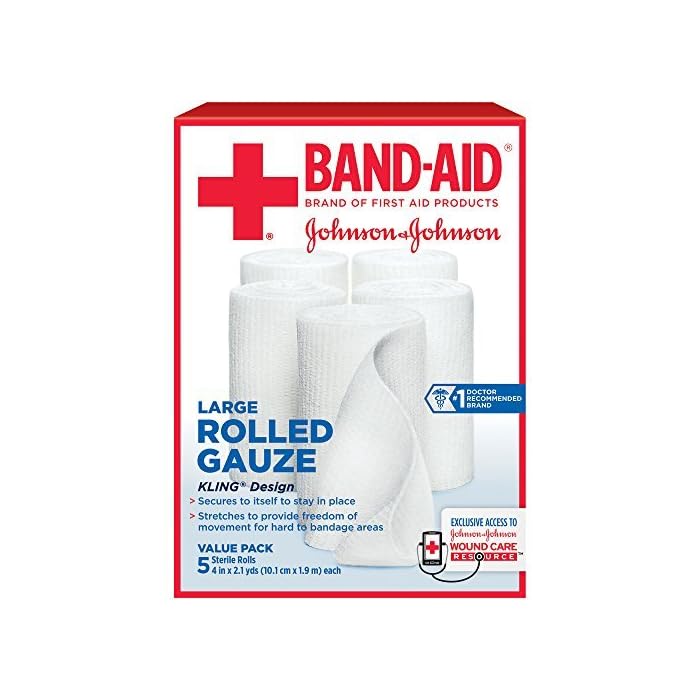 Band-Aid First Aid Covers Kling Large Rolled Gauze, (Pack of 3)