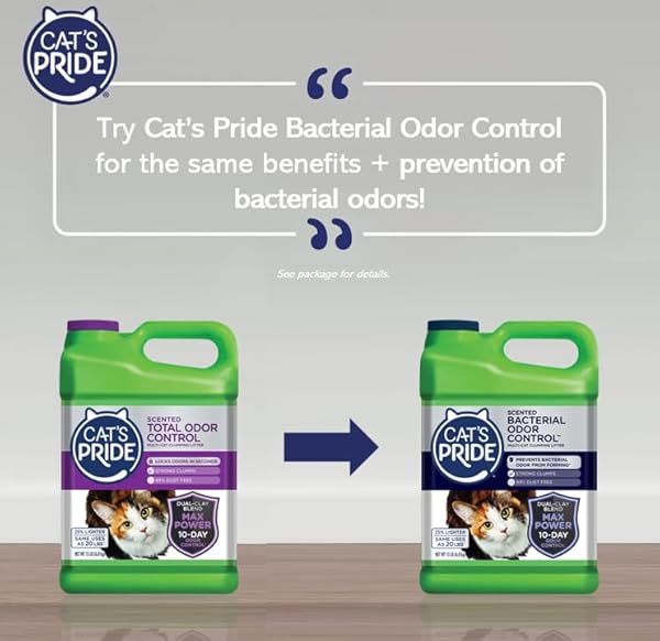 CAT’S PRIDE MAX POWER: TOTAL ODOR CONTROL – UP TO 10 DAYS OF POWERFUL ODOR CONTROL – STRONG CLUMPING – 99% DUST FREE – MULTI-CAT LITTER, SCENTED, 15 POUNDS