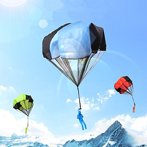 VintageBee 4PCS Set Tangle Parachute Figures Hand Throw Soliders Parachute Toss It Up and Watch Landing Square Outdoor Children's Flying Toys