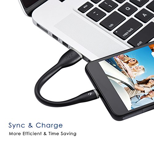 Bigblue Short Micro USB Cable 2 Pack 0.5ft, Micro-USB to USB Cable, Micro USB Lead Sync Data Cord Compatible with Android Samsung, HTC, Sony, Nexus, LG, Huawei and More