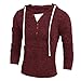 Men Blouse,Haoricu Autumn Winter Retro Men's Fashion Hooded Sweater Top Blouse Casual (M, Wine Red)