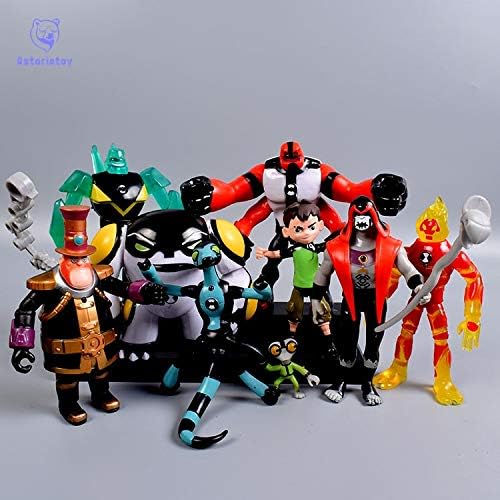 Ben 10 Tennyson Four arms Grey Matter Kineceleran Diamondhead Heatblast PVC Action Figures Kids Gifts 9pcs/Set