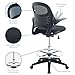 Modway Advance Drafting Stool - Reception Desk Chair - Drafting Table Chair - Flip-Up Arms in Black