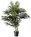 Nearly Natural 8FT Artificial Golden Cane Palm Tree, Fake Palm Tree with Two Realistic Trunks and Lifelike Palm Leaves, Faux Palm Plant for Indoor Home Décor with Black Nursery Planter