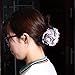 Floral Hair Claw Clips Set for Women, Double Grip Teeth Nonslip Strong Jaw Clamps Large Ribbon Rose Flower Hair Hold Clutches Accessories 3.9