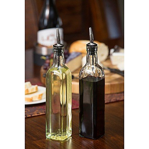 TableCraft 16 oz. Olive Oil Bottle with Pourer Made in USA (Set of 2) Brand New and Fast Shipping