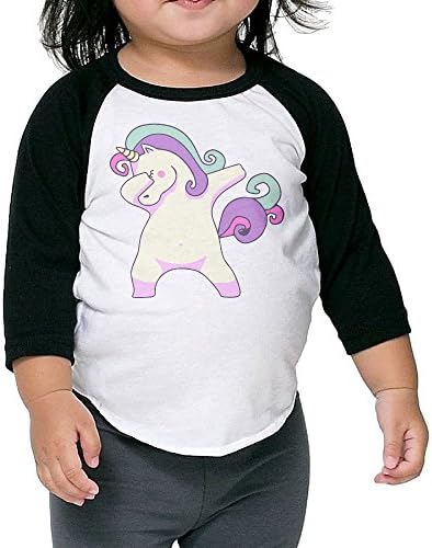 SAMCUSTOM Boy / Girl Dabing Girl Unicorn Raglan T-Shirt Half Sleeve Baseball Tshirts 4 Toddler