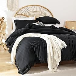 Smoofy Black Comforter Set Full Size 3 Pcs Boho