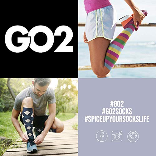Go2Socks Compression Socks for Men Women Nurses Runners 20-30 mmHg Medical Stocking Athletic(Black Argyle, xl)