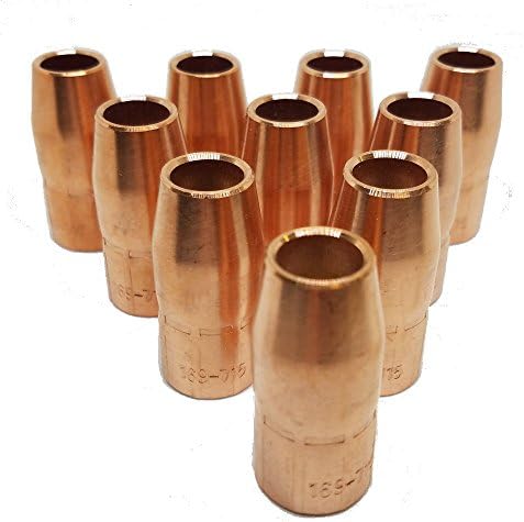 10pcs Nozzle 1/2" MIG Welding Tips, Trafimet MC0490 Compatible with Miller M10/15 & Hobart 770404 - Premium Quality Replacement Nozzles for Professional MIG Welders