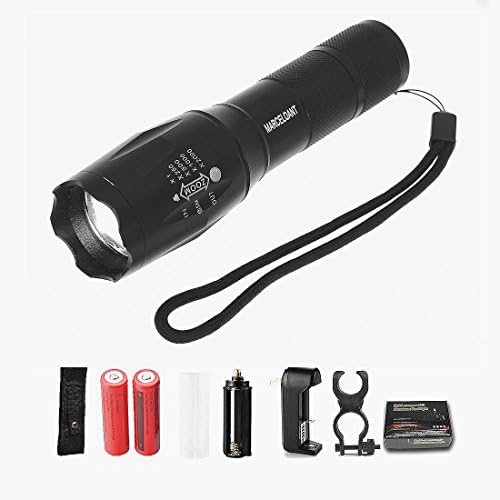 Marceloant LED Tactical Flashlights PFX1000, Super Bright EDC Flashlight with Holster, Bike Mount - Military Flashlights High Lumens Power, Zoomable, 5 Modes For Camping, Police, Security