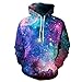 SAYM Unisex Galaxy Pockets 3D Pullover Hoodie Hooded Sweatshirts Hoodies NO21 XL