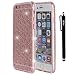 IYCK iPhone 6S Plus Case, [3D Prism] Soft Flexible TPU Rubber Crystal Clear [Studded Full Frame and Back] Diamond Bling Rhinestone Protective Back Case Cover for iPhone 6/6S Plus 5.5 inch - Rose Gold