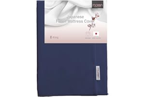 モリリン MORIRIN Zippered Cover for Japanese Futon Floor Mattress, 100% Cotton, Made in Japan, King, Navy