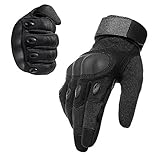 1 Pair Anti-Slip Military Full Finger Tactical Gloves Hard Knuckle and Foam Protection for Shooting Airsoft Hunting Outdoor Paintball CS War Game Gear Special Force Combat Gloves (Black, Medium)