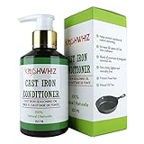KitchWhiz - Cast Iron Oil - Cast Iron Conditioner - Premium Blend of 100% Natural Coconut Oil Blended With Essential Oils - Maintains Seasoning of Cast Iron Cookware - will not go rancid