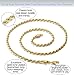 FIBO STEEL 4MM Stainless Steel Mens Womens Necklace Twist Rope Chain, 16-36 inches