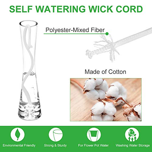 GROWNEER 60 Feet 1/6 Inches Self Watering Wick Cord Cotton String Rope