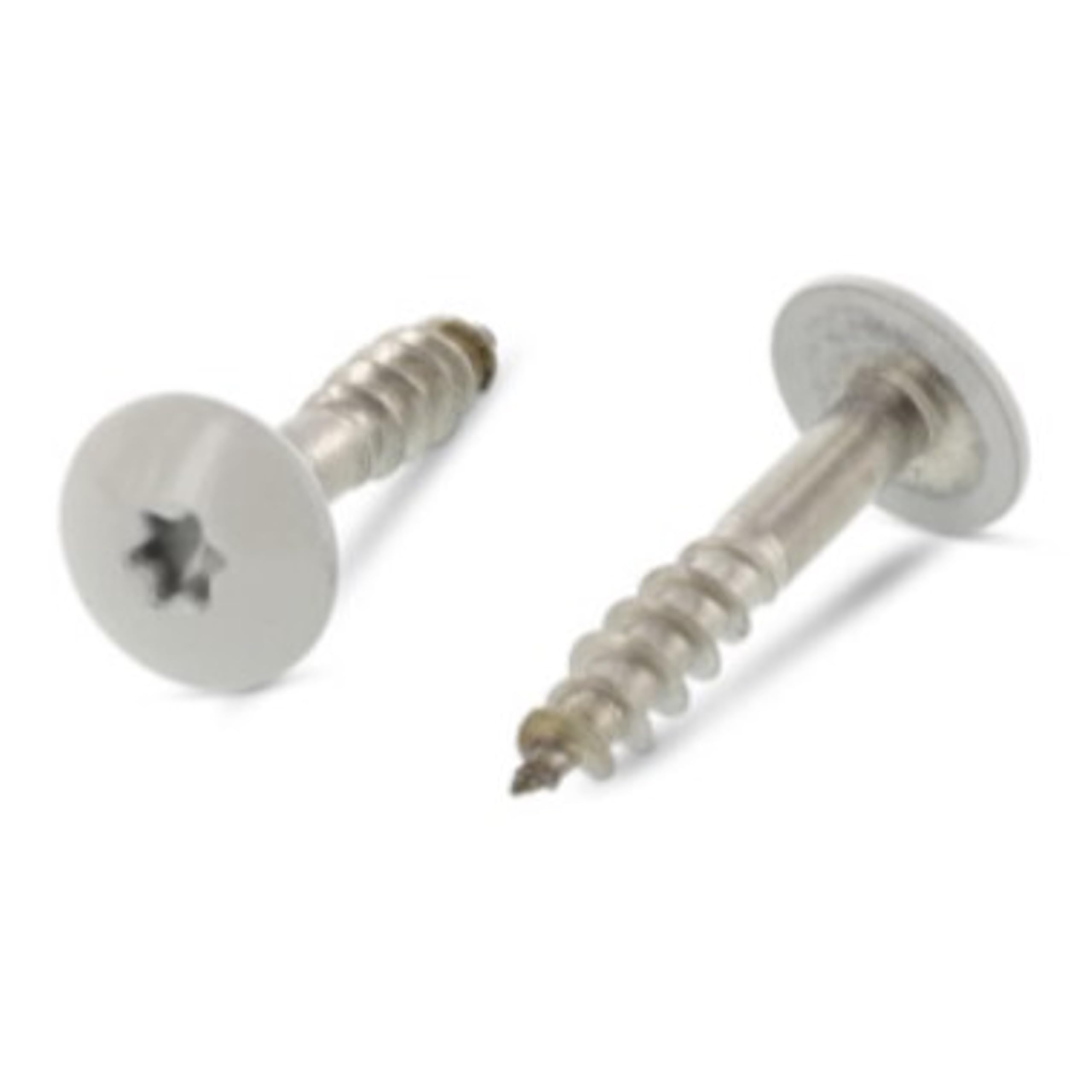 Trespo Wood Screws 4.8 x 25 Pack of 25 Stainless Steel A2 / V2A - Round-Headed Wood Screws with Hexalobular Socket - Rustproof - Powder Coated RAL 7038 Agate Grey