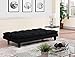 DHP Allegra Pillow-Top Cushion Futon Couch with Upholstered Microfiber - Black