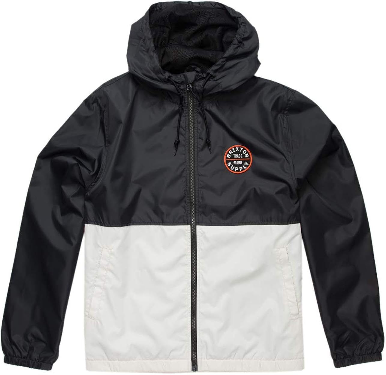 brixton claxton black hooded windbreaker