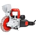 4800W 6500RPM Wall Chaser, Concrete Slotting Grooving Cutting Machine with 1.6" x 1.65" Max Groove Depth & Width, 8” x 5" Saw Blades, Red Light Guide, Vacuum Cleaner & Pump Interface