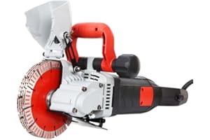 MEFAPE 4800W 6500RPM Wall Chaser, Concrete Slotting Grooving Cutting Machine with 1.6" x 1.65" Max Groove Depth & Width, 8” x 5" Saw Blades, Red Light Guide, Vacuum Cleaner & Pump Interface